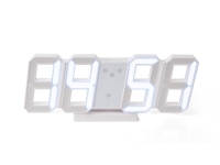 Nowoczesny zegar LED 3D - białe cyfry