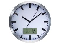 Zegar ścienny LCD z termometrem higrometrem i prognozowaniem Ø 25 cm 