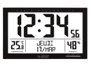 Zegar ścienny lub stołowy wyświetla kalendarz temperaturę sygnał radiowy