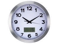 Zegar ścienny LCD z termometrem higrometrem i prognozowaniem Ø 35 cm 
